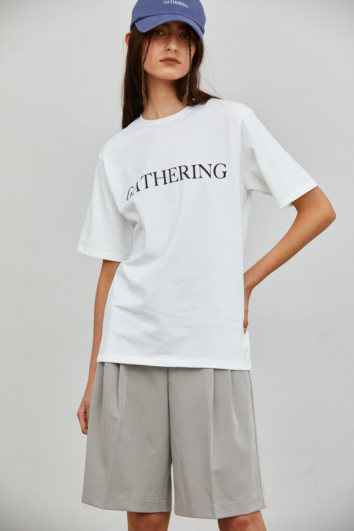'Gathering' Basic T-shirt, White