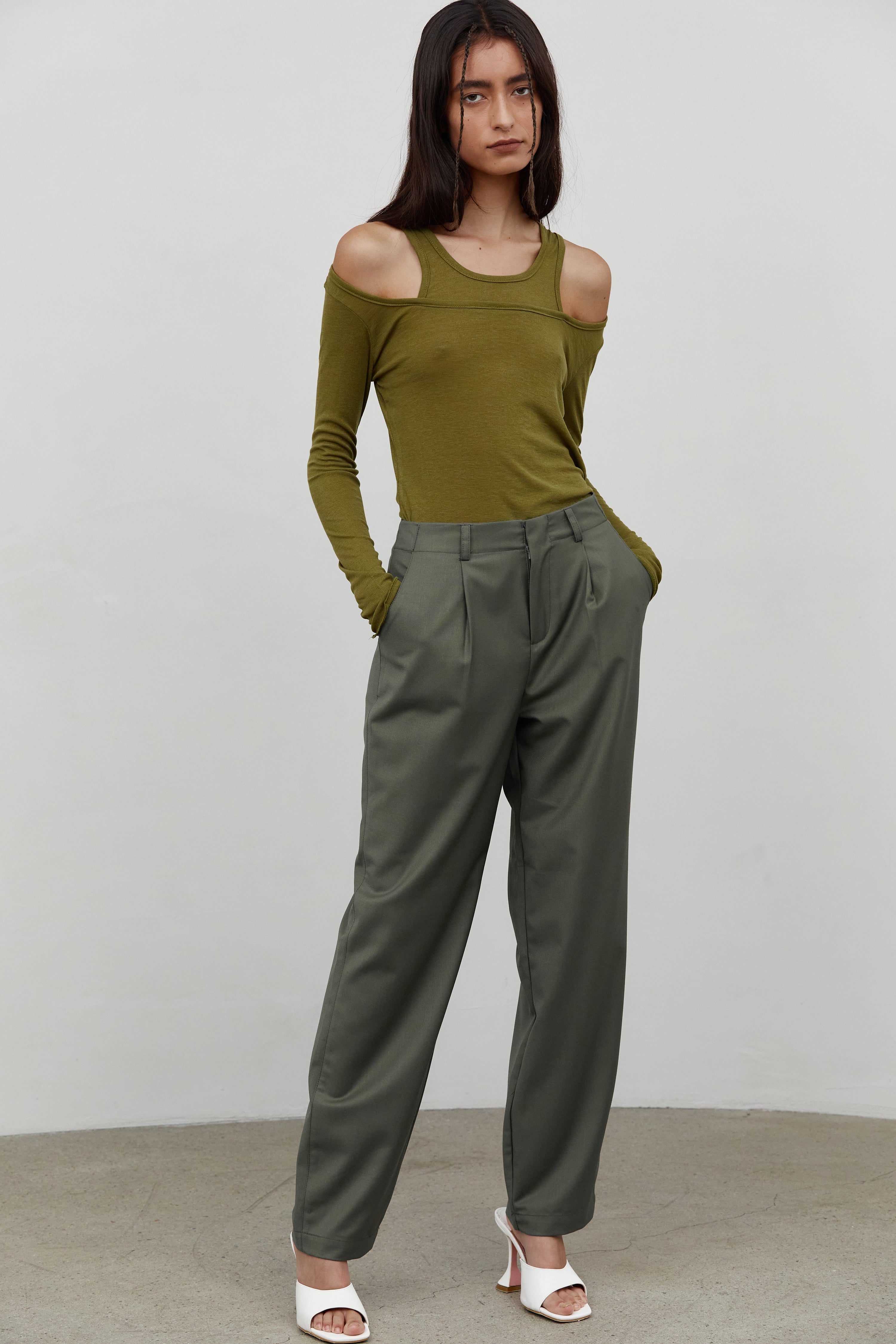 Buy Green Trousers & Pants for Women by ONLY Online | Ajio.com