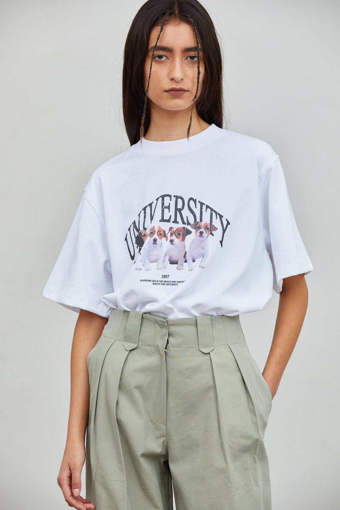 'University Mascot' Graphic Tee, White
