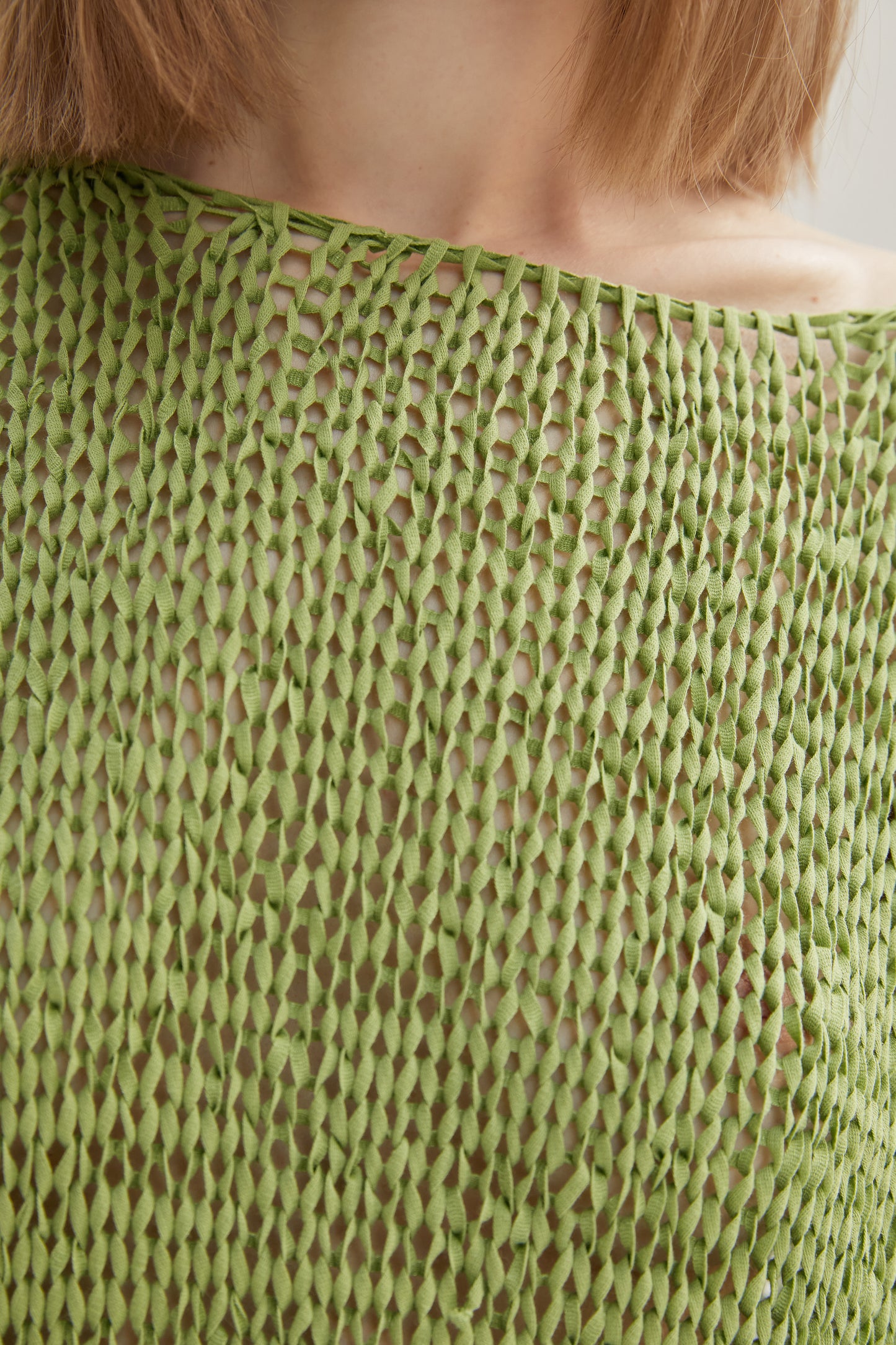 Oversized Tape Yarn Knitted Top, Basil