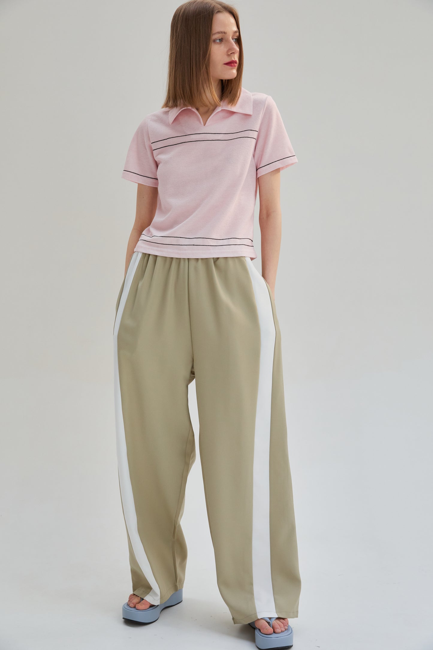 Linen Polo T-Shirt, Pink