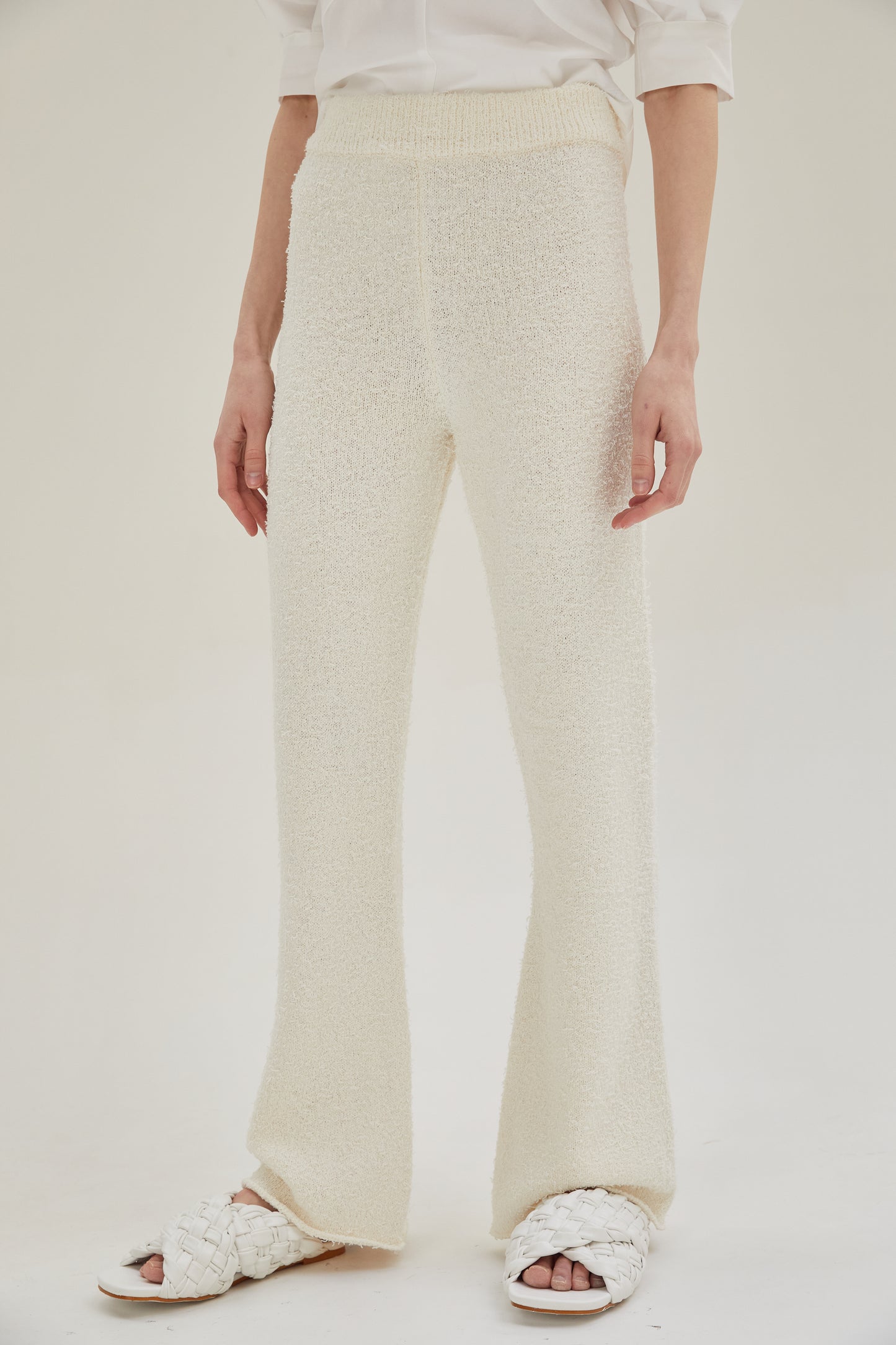 Pull-On Knit Pants, Creme