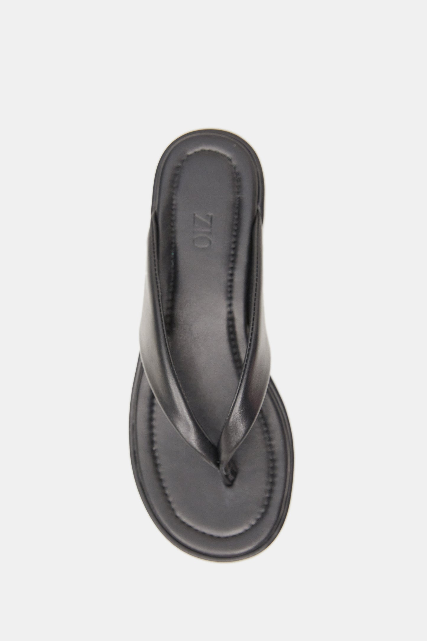 Padded Thong Platform Sandals, Black
