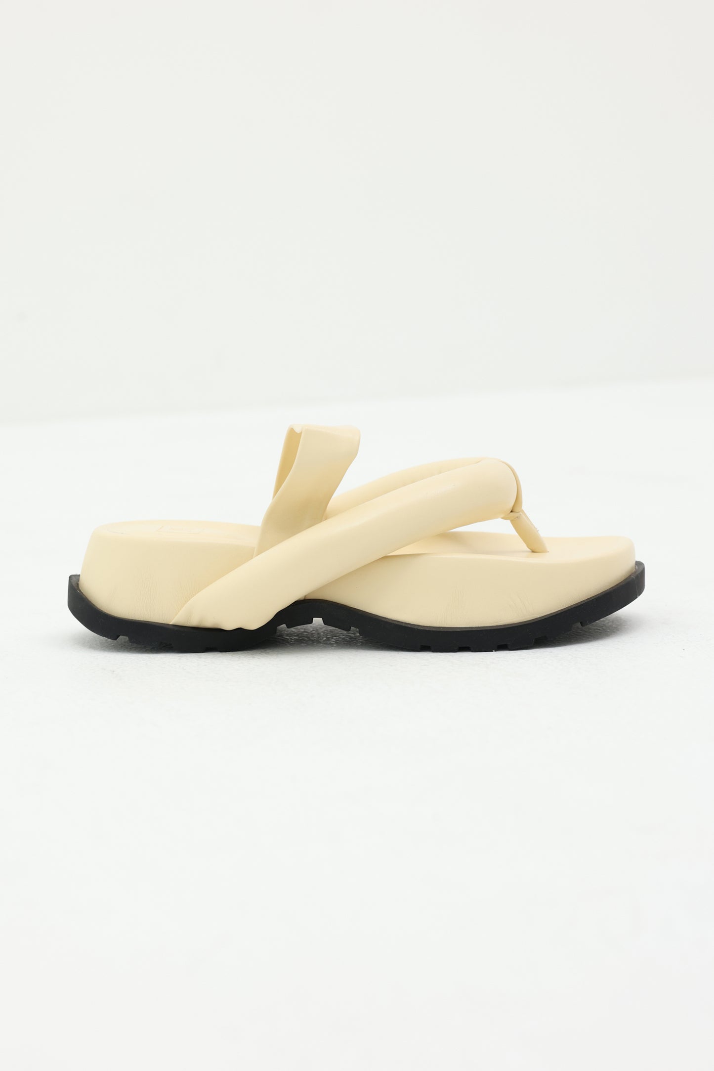 Padded Oversized Thong Sandals, Buttercream