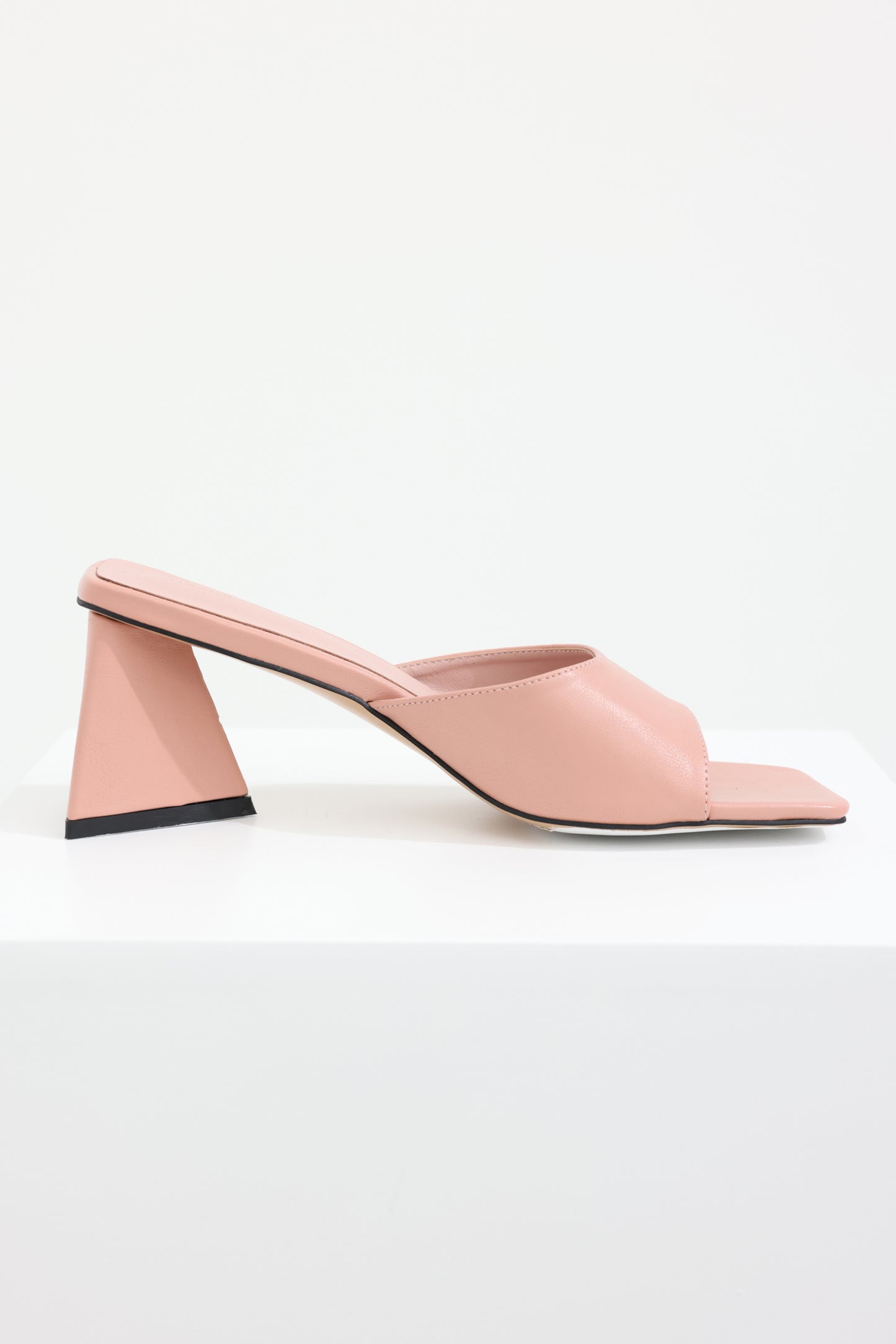Triangle Heeled Mule, Faded Pink