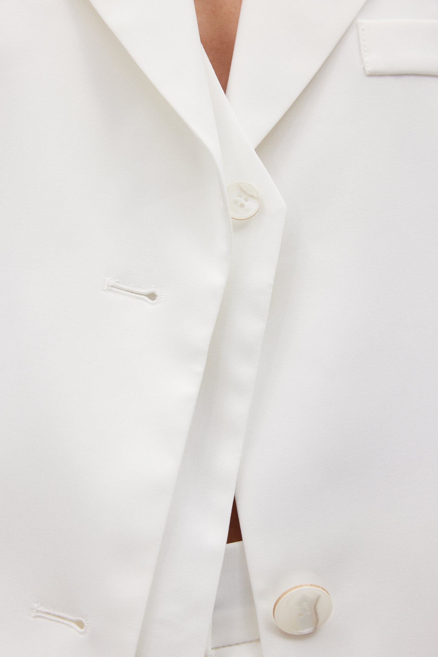 Double Layer Longline Suit Vest, True White