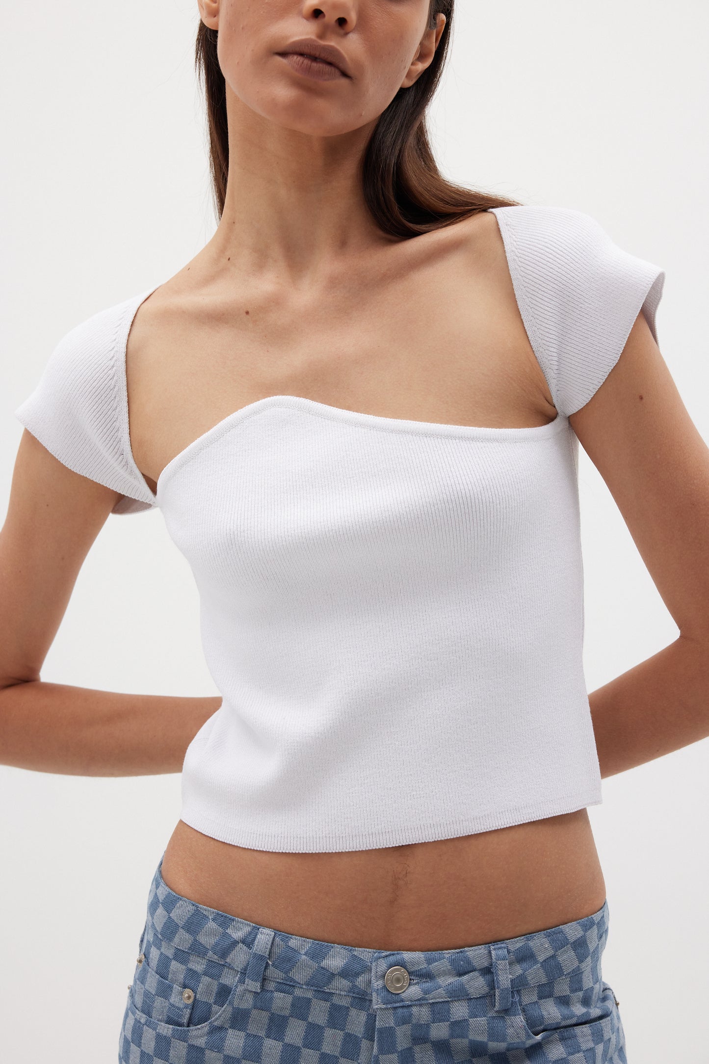 Suisen Knit Top, Daisy White