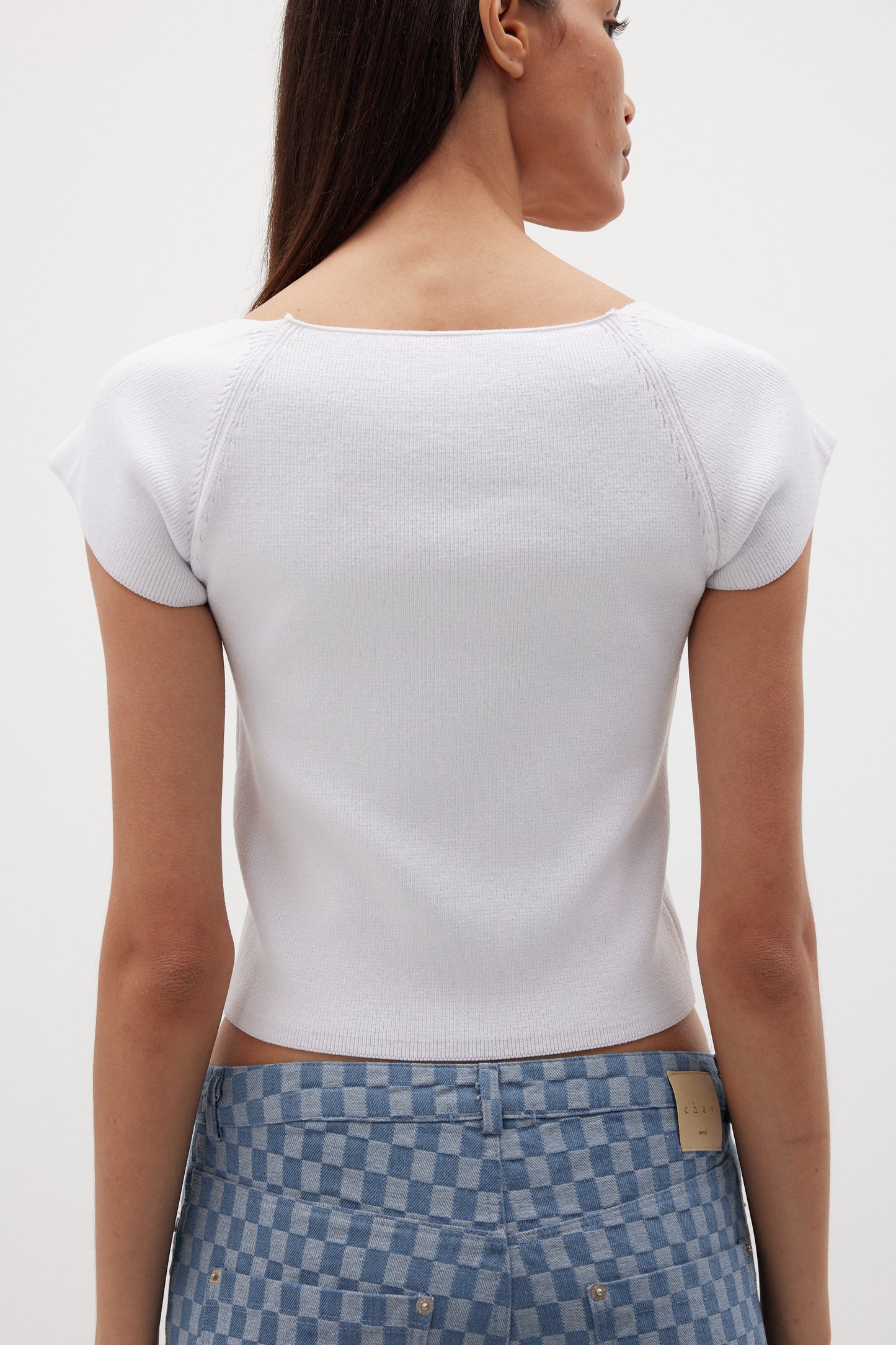 Suisen Knit Top, Daisy White