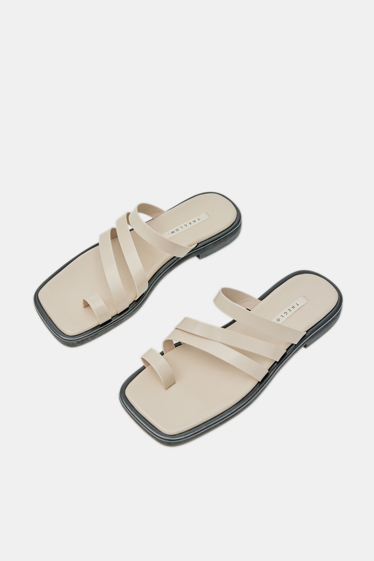 Strappy Flat Sandals, Ivory