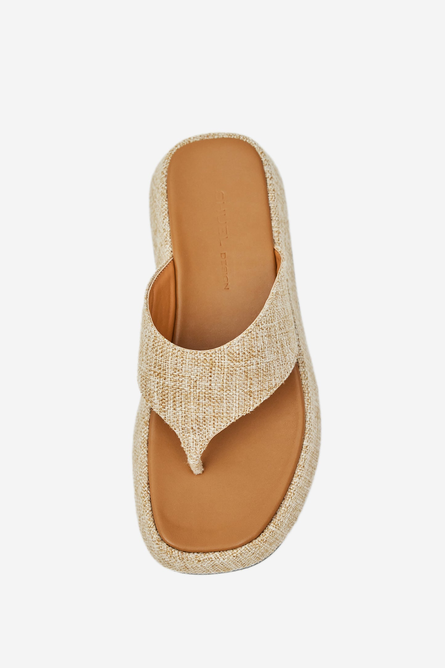 Linen Platform Sandals, Granola