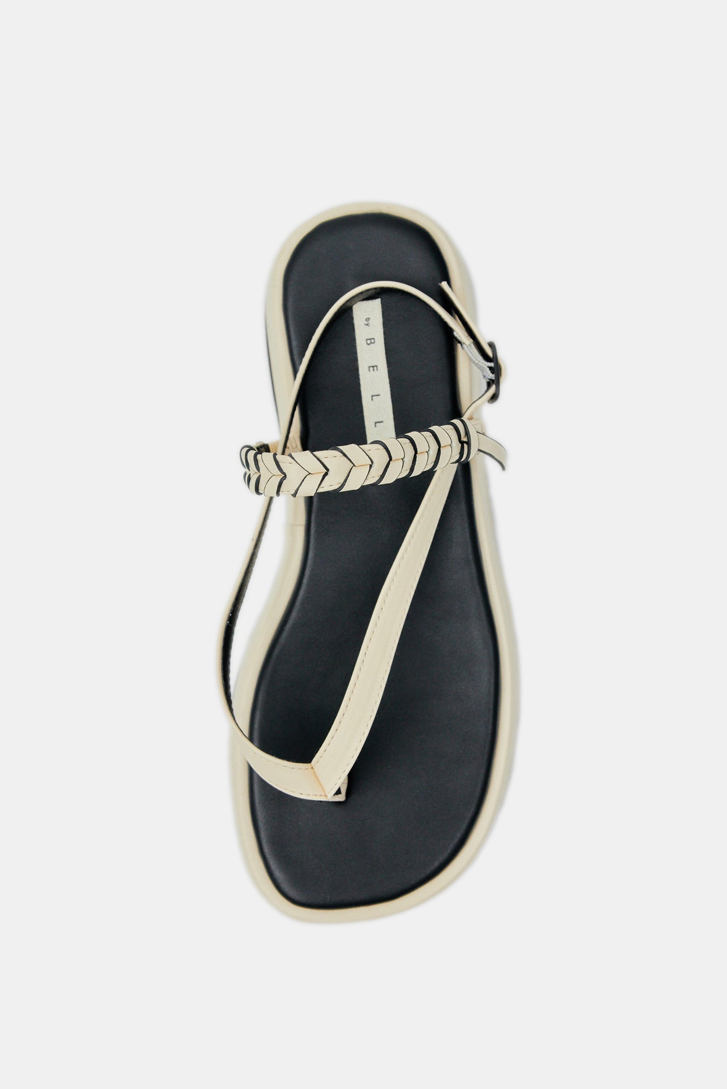 Braided Thong Sandals, Cream