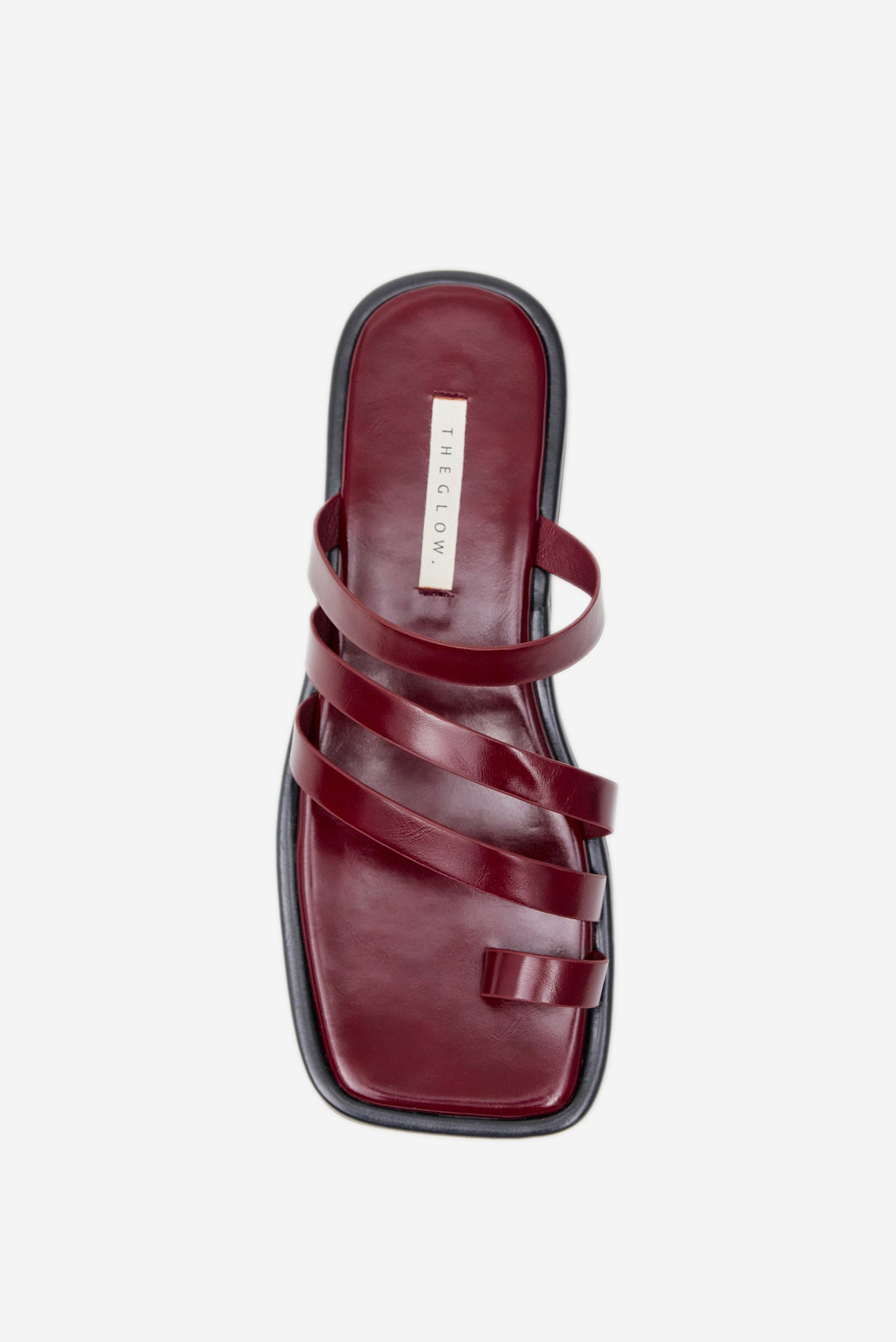 Strappy Flat Sandals, Maroon