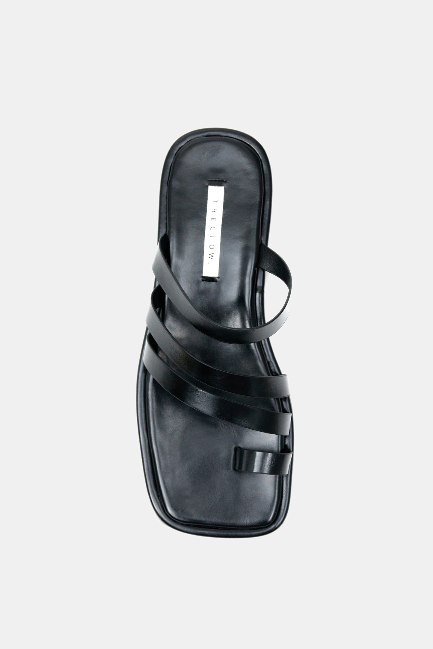 Strappy Flat Sandals, Black
