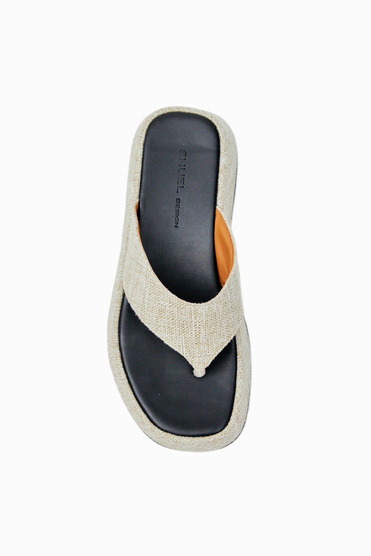 Linen Platform Sandals, Birch