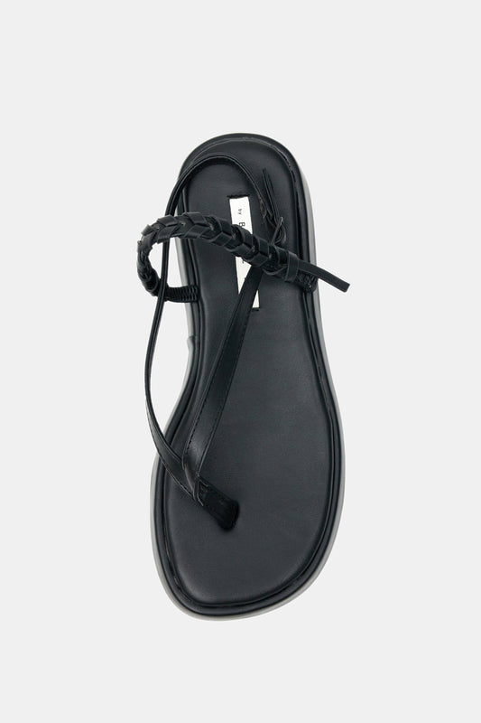 Braided Thong Sandals, Onyx