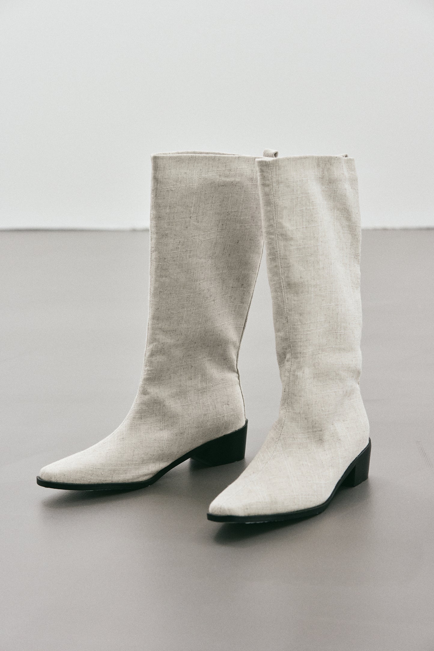 Linen Shaft Boots, Jasmine