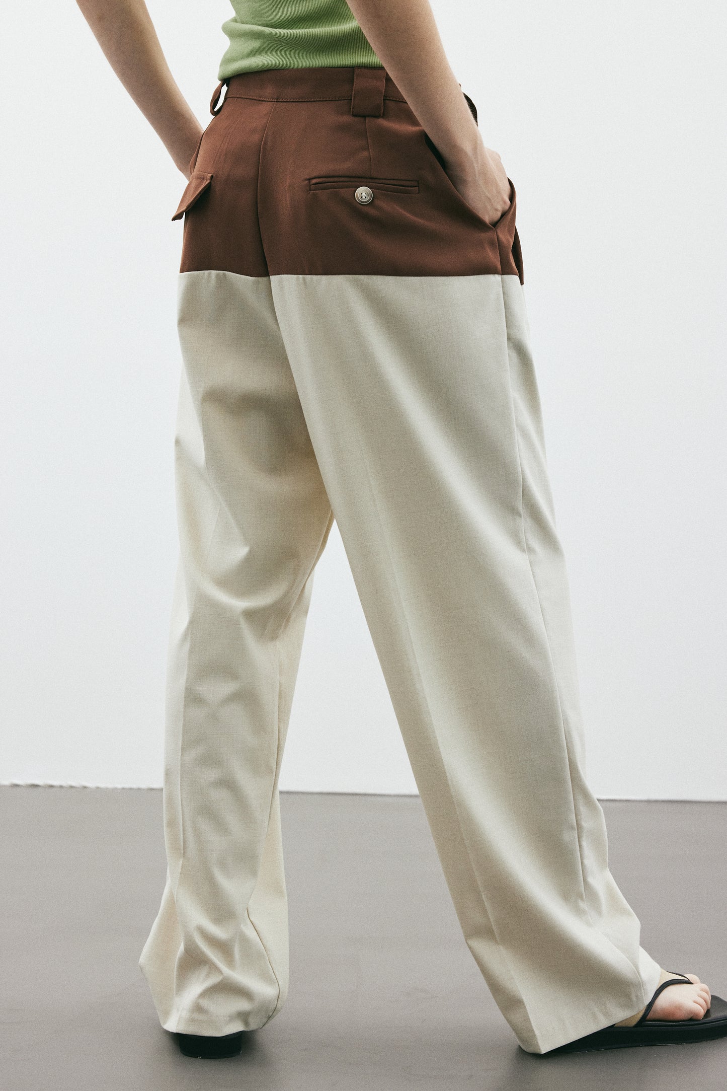 Two Toned Suit Trousers, Sand Dune