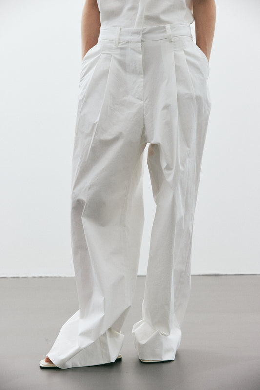 Phoebe Wide Trousers, Porcelain