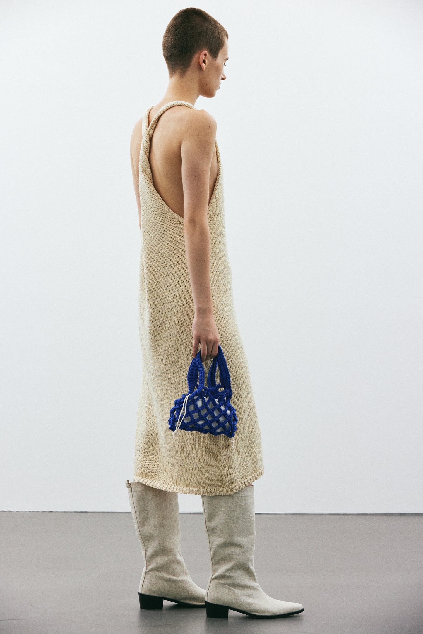 Crochet Micro Bag, Cobalt