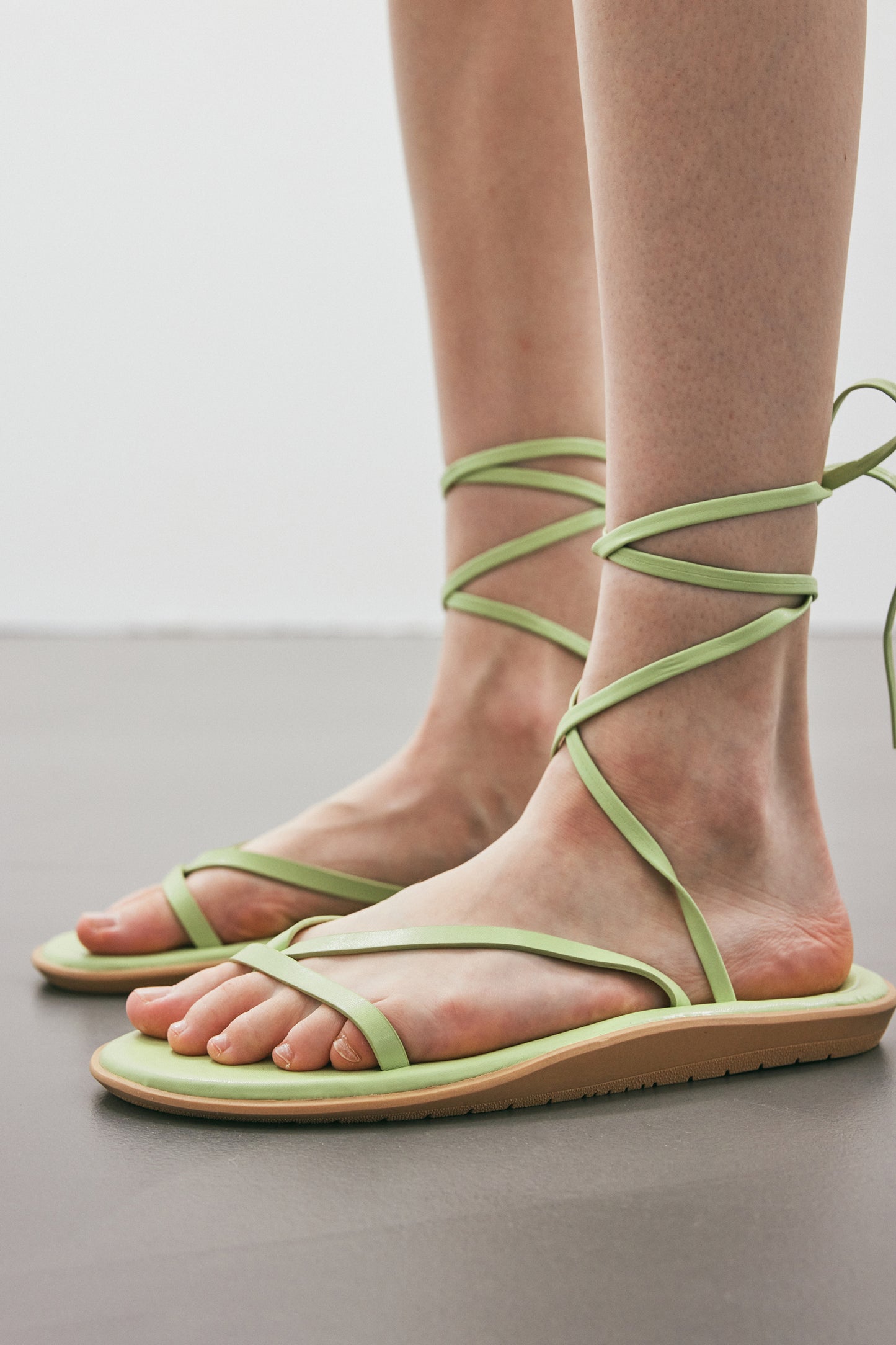 Tied Strappy Sandals, Melon