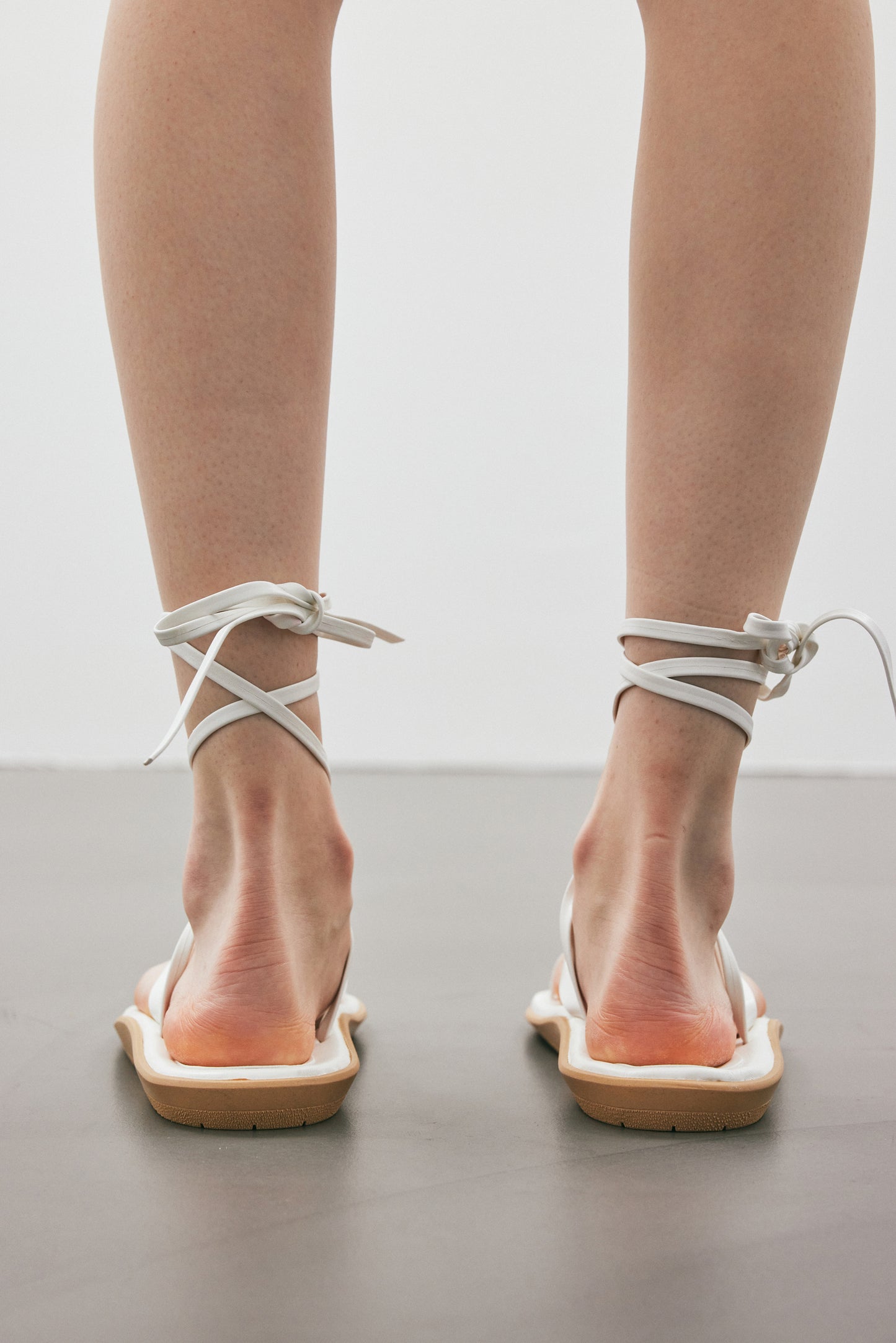 Tied Strappy Sandals, Ivory