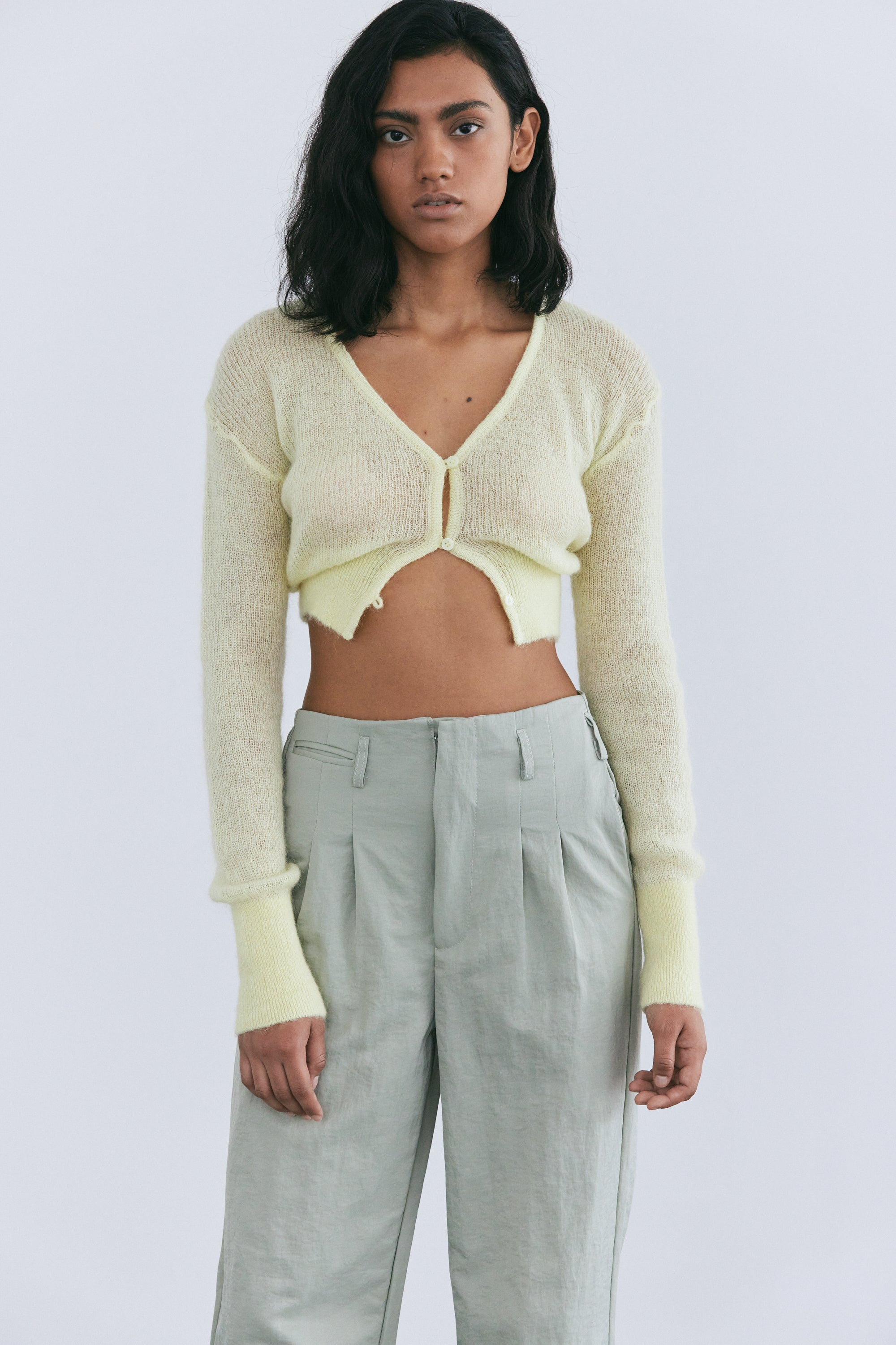 Cropped mohair clearance cardigan