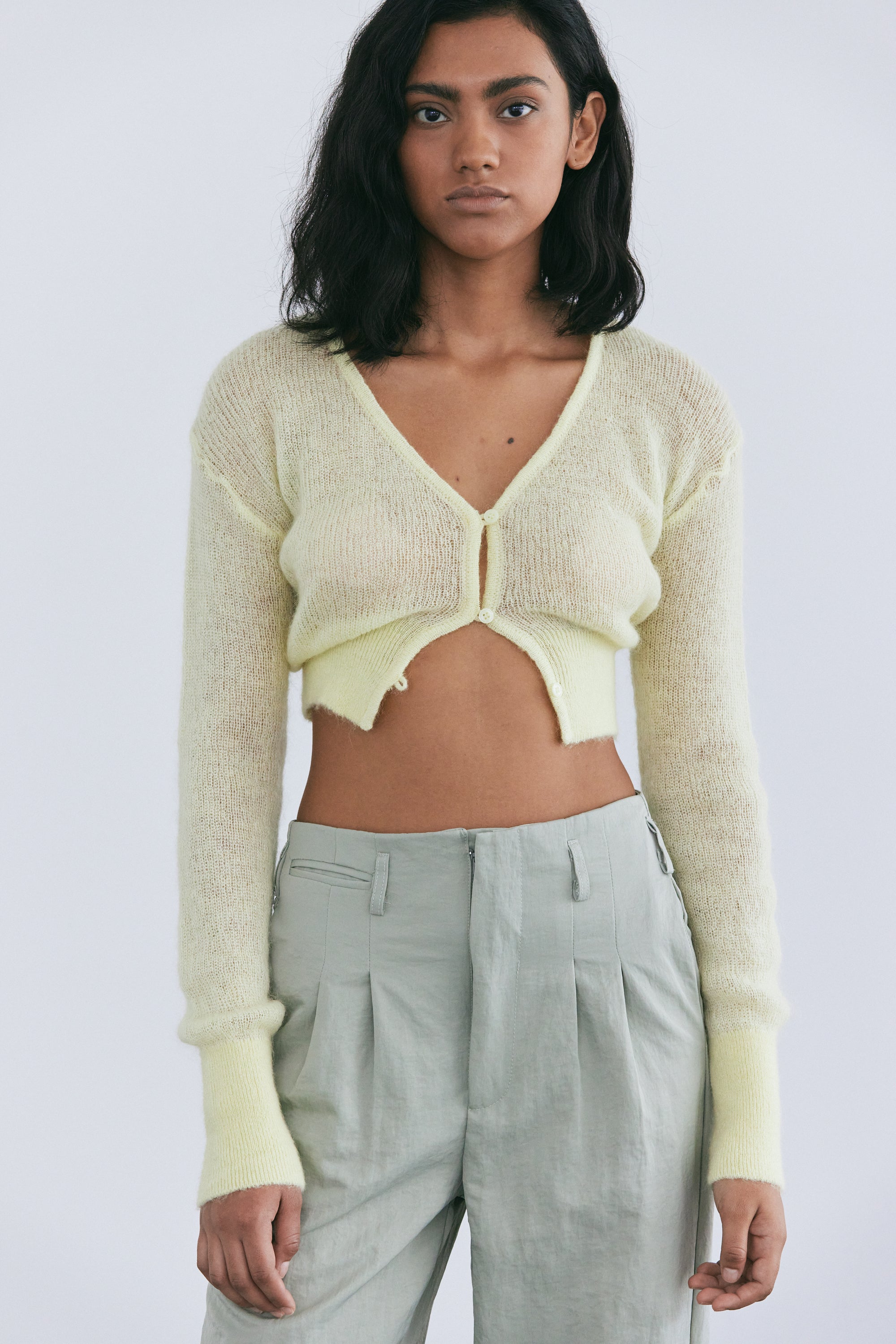 Cropped shops mohair sweater