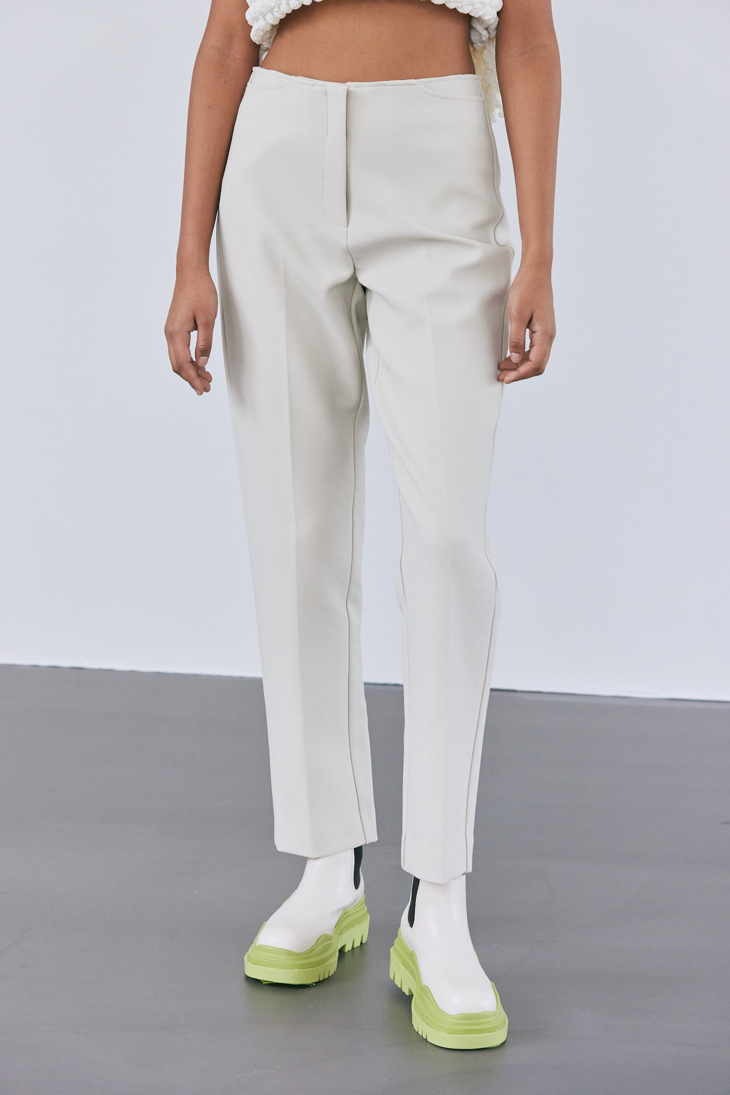 Waistless Tapered Pants, Isabelline