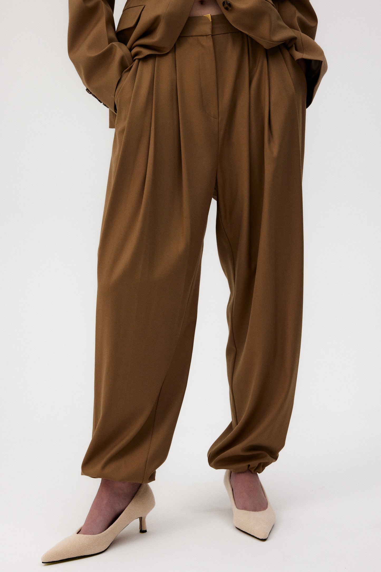 Slouchy Suiting Joggers, Peanut