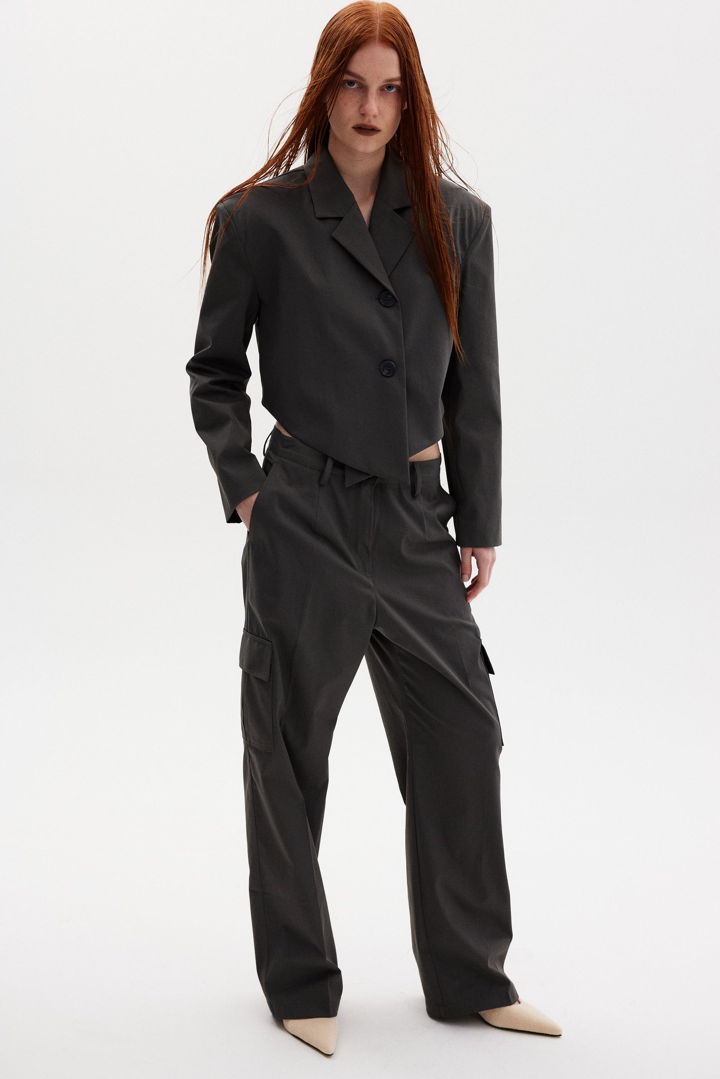 Suit Cargo Trousers, Charcoal
