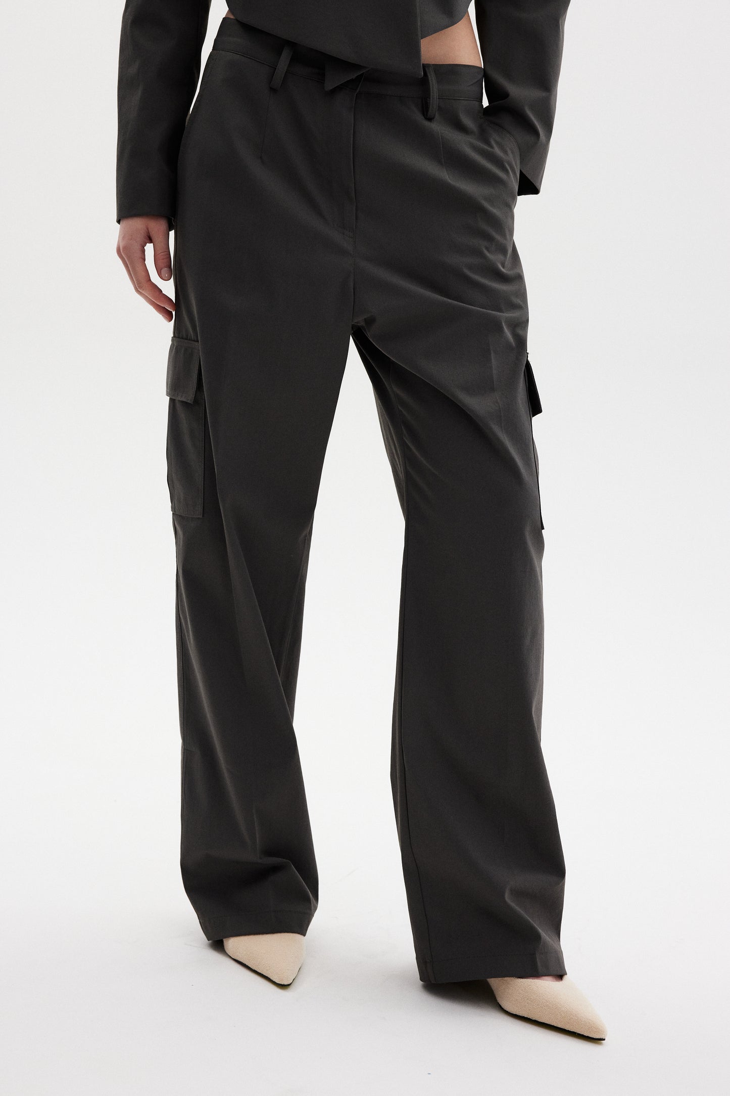 Suit Cargo Trousers, Charcoal
