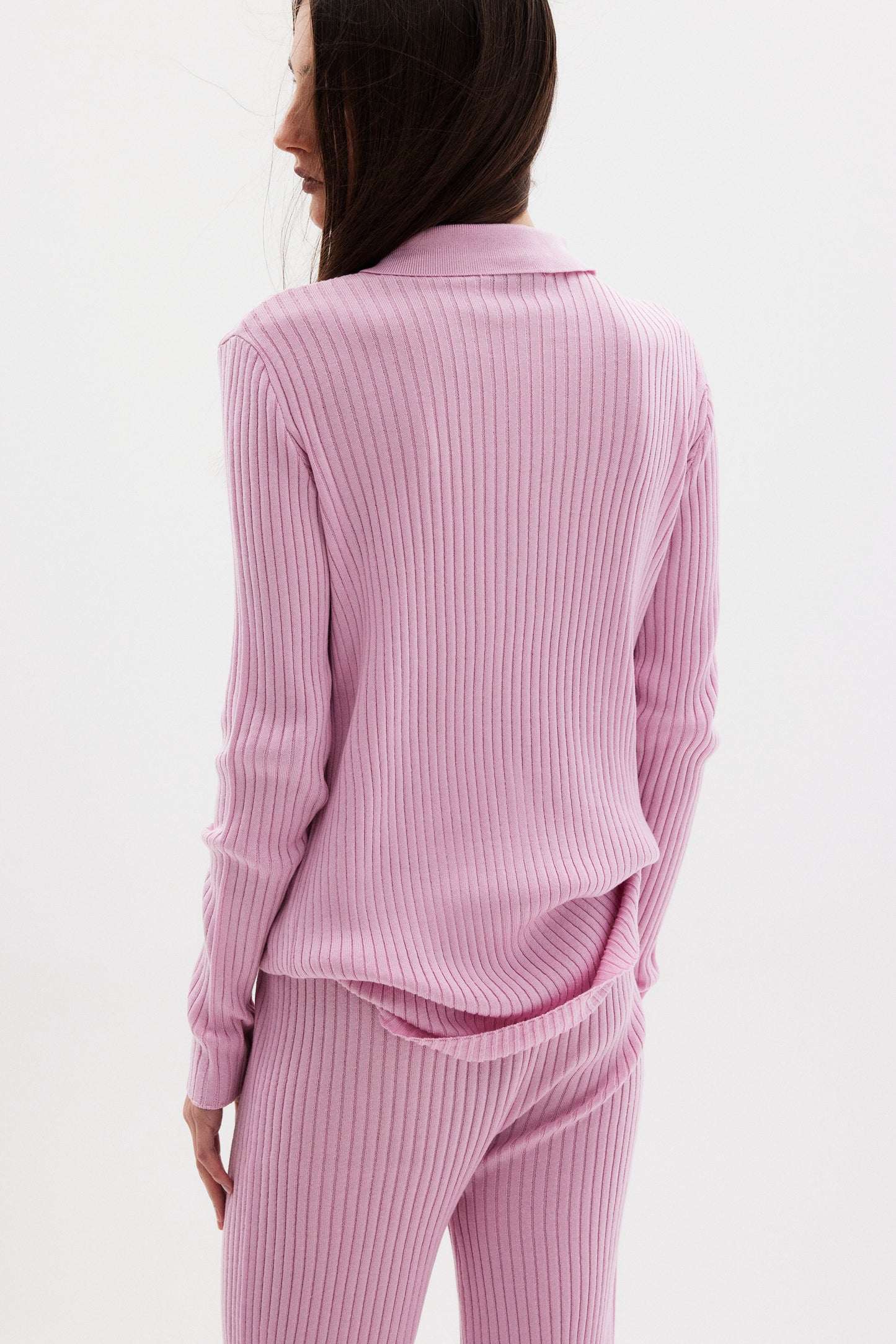 Wool Blend Knitted Shirt, Pink