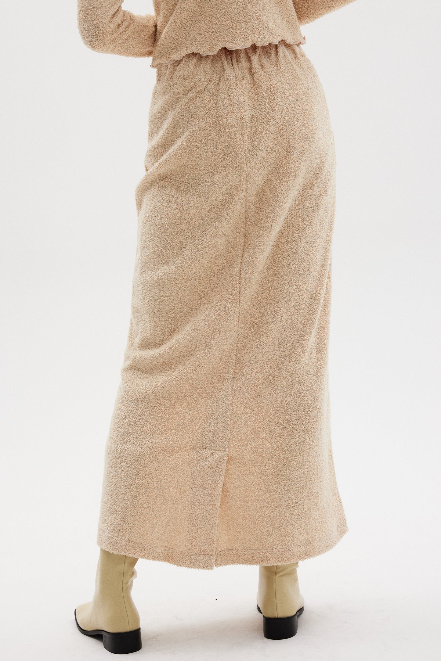 Terrycloth Maxi Skirt, Papaya Whip
