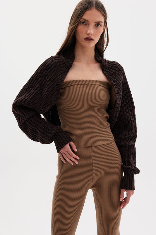 Wool Blend Sweater Sleeve, Aubergine
