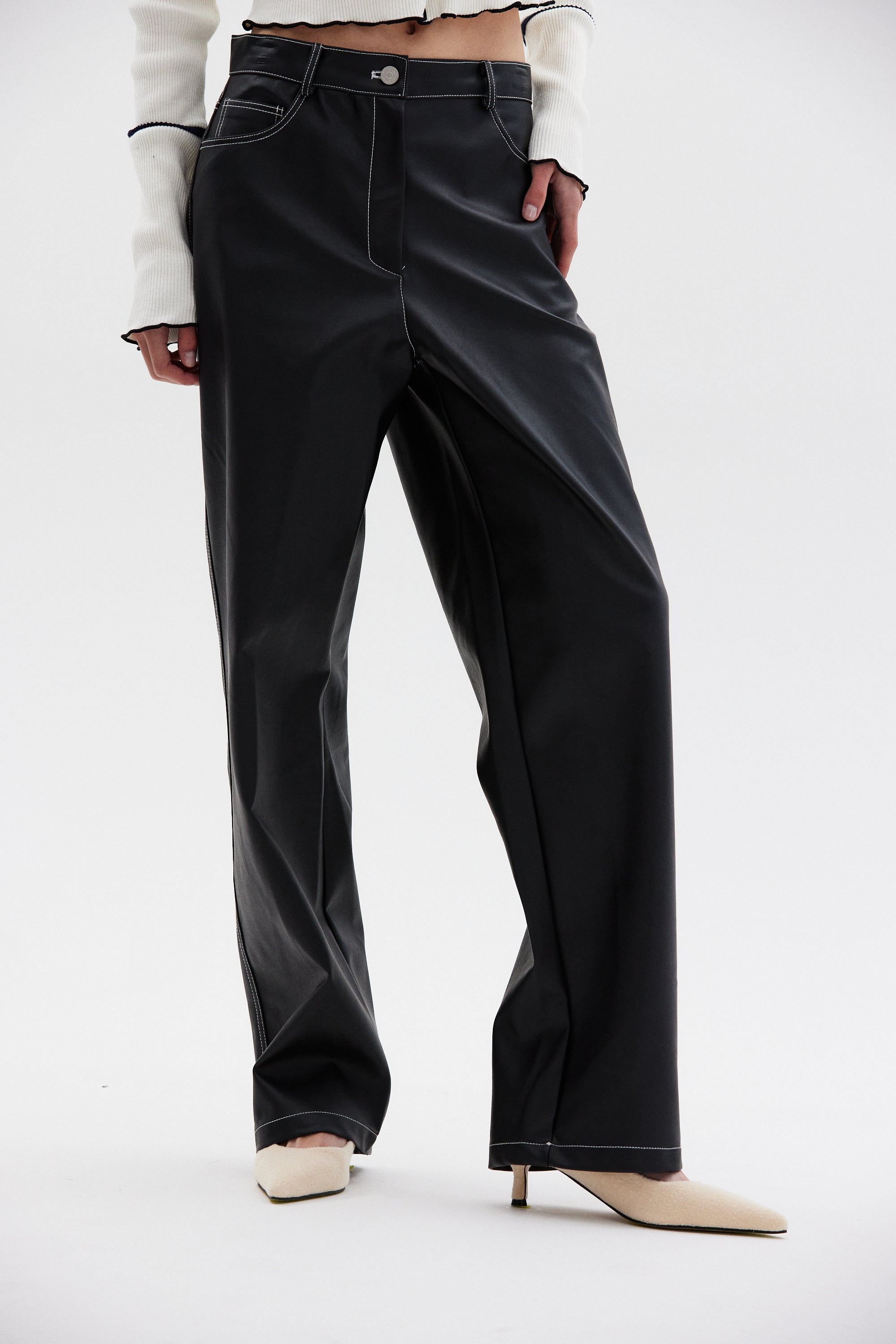 Contrast Stitch Trousers