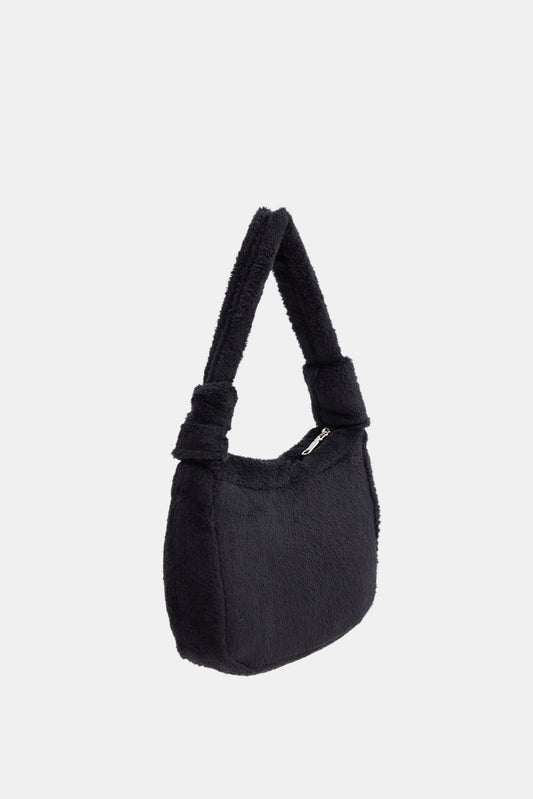 Eco Fur Baguette Bag, Black