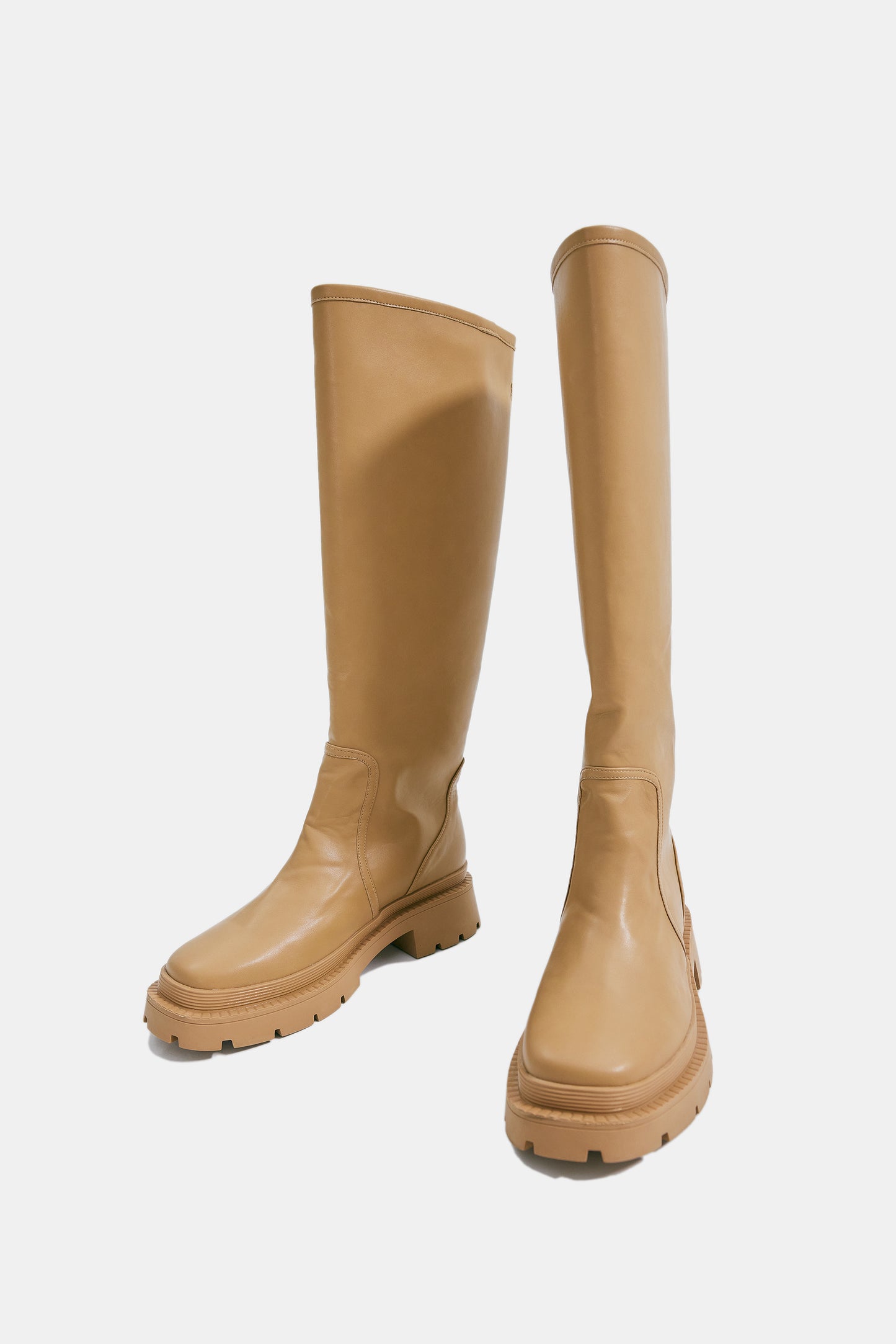 Wide Shaft Tall Boots, Tawny