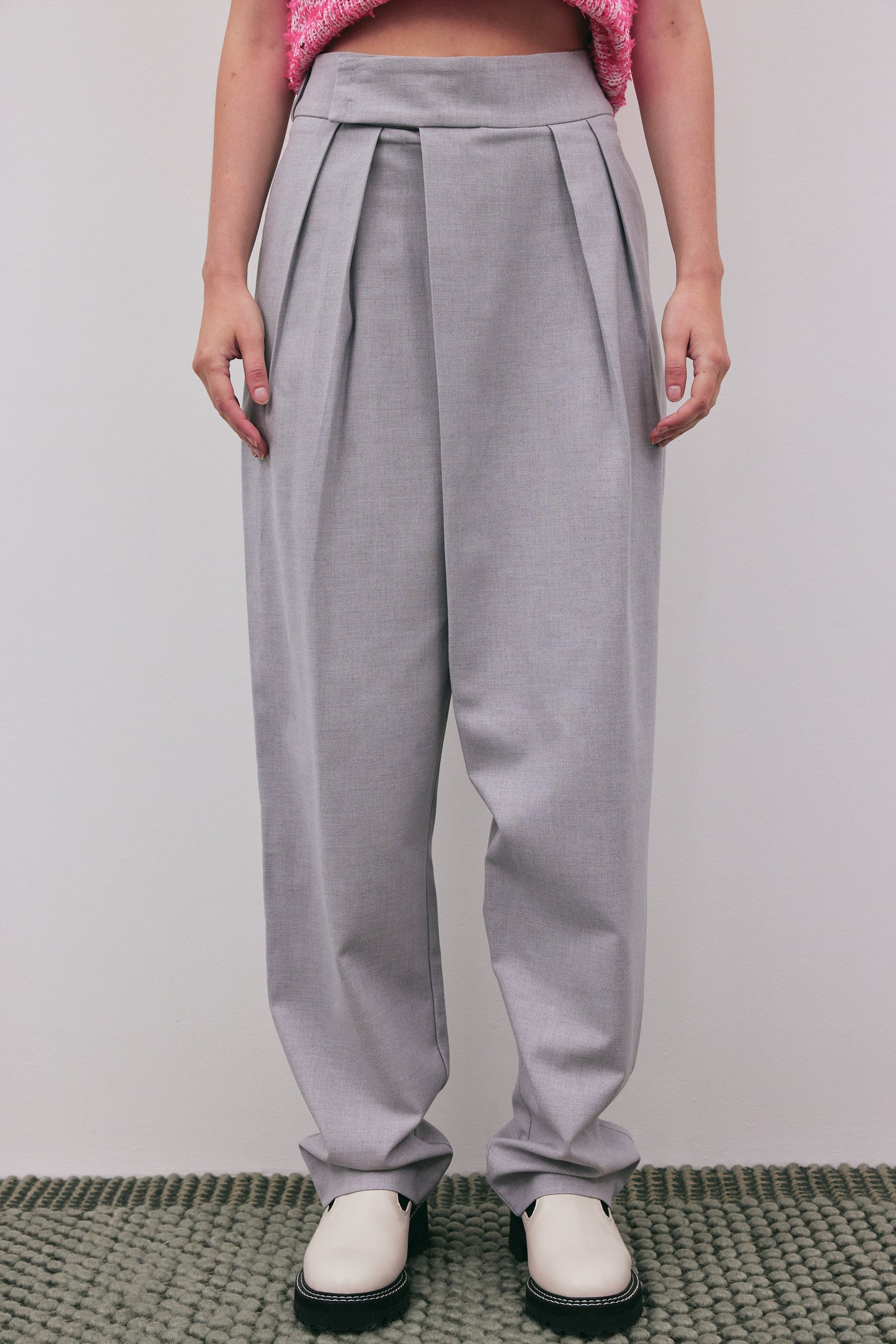 Tapered Suit Pants, Cloud Grey