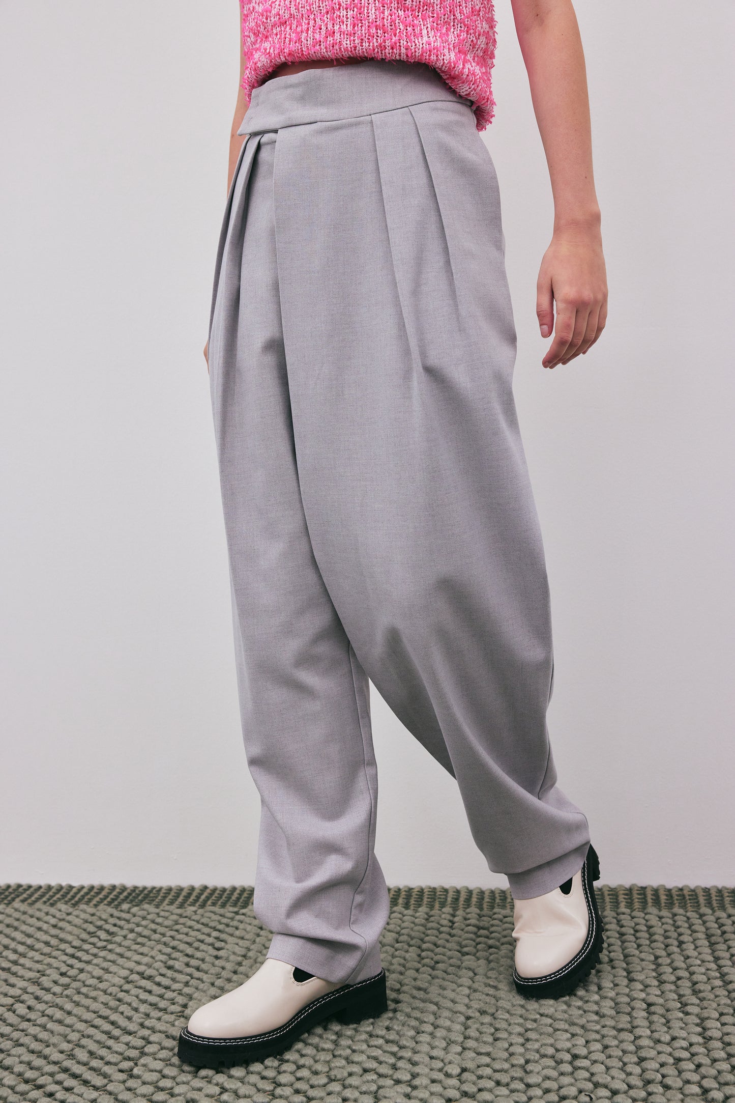 Tapered Suit Pants, Cloud Grey