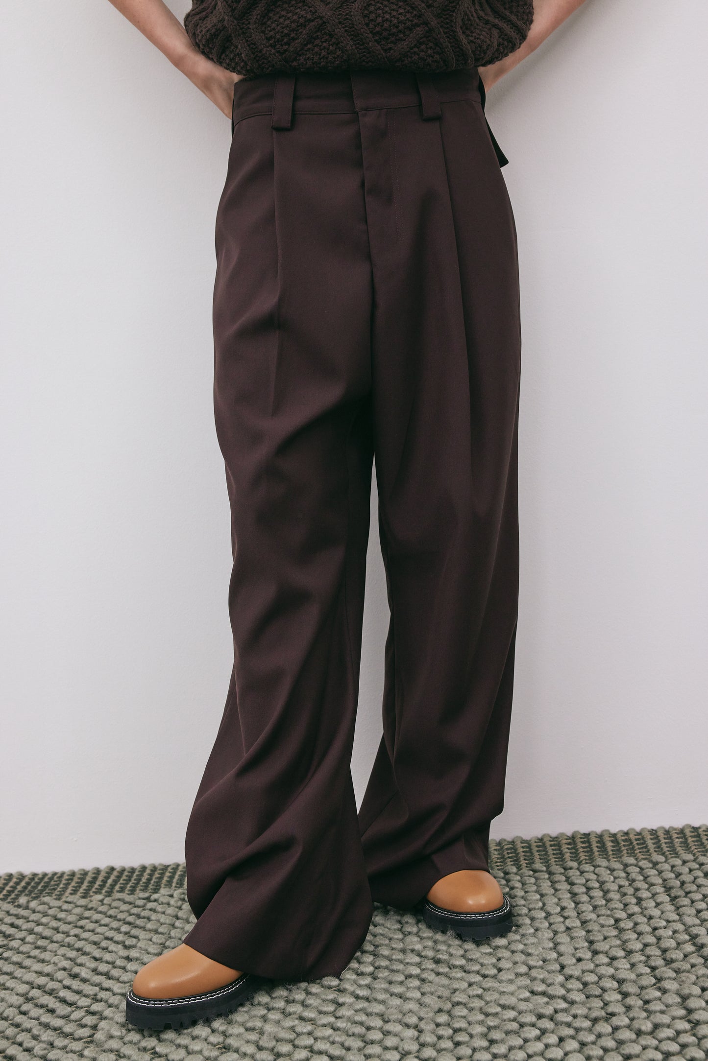Oversized Suit Trousers, Umber