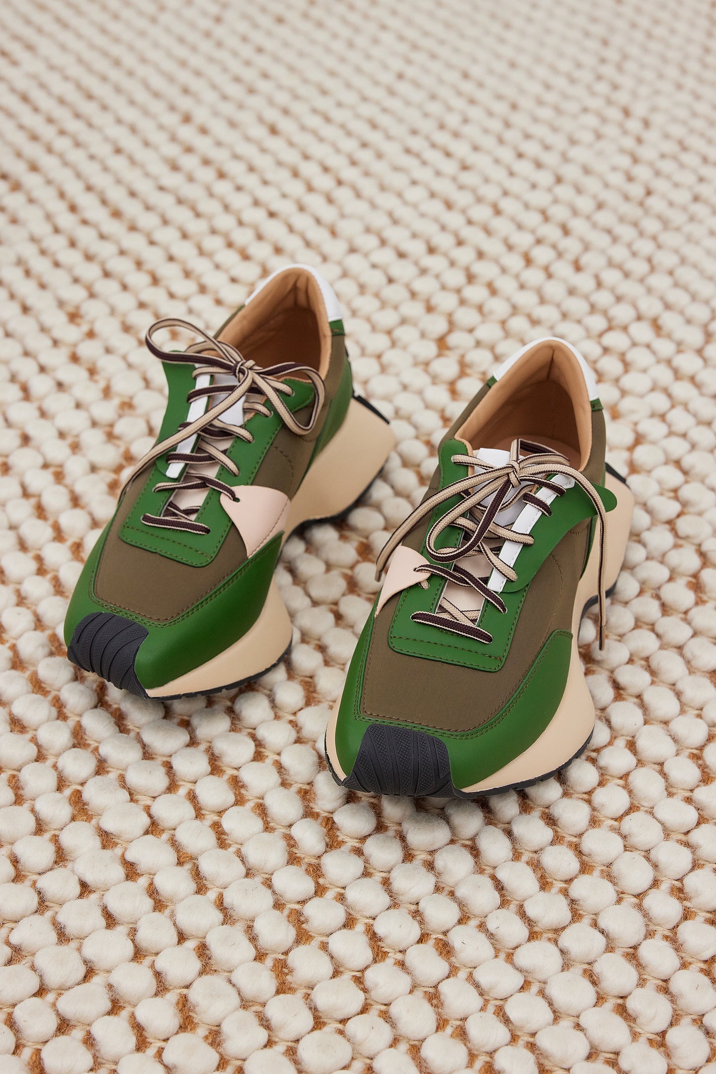Combination Soft Sneakers, Green Combo