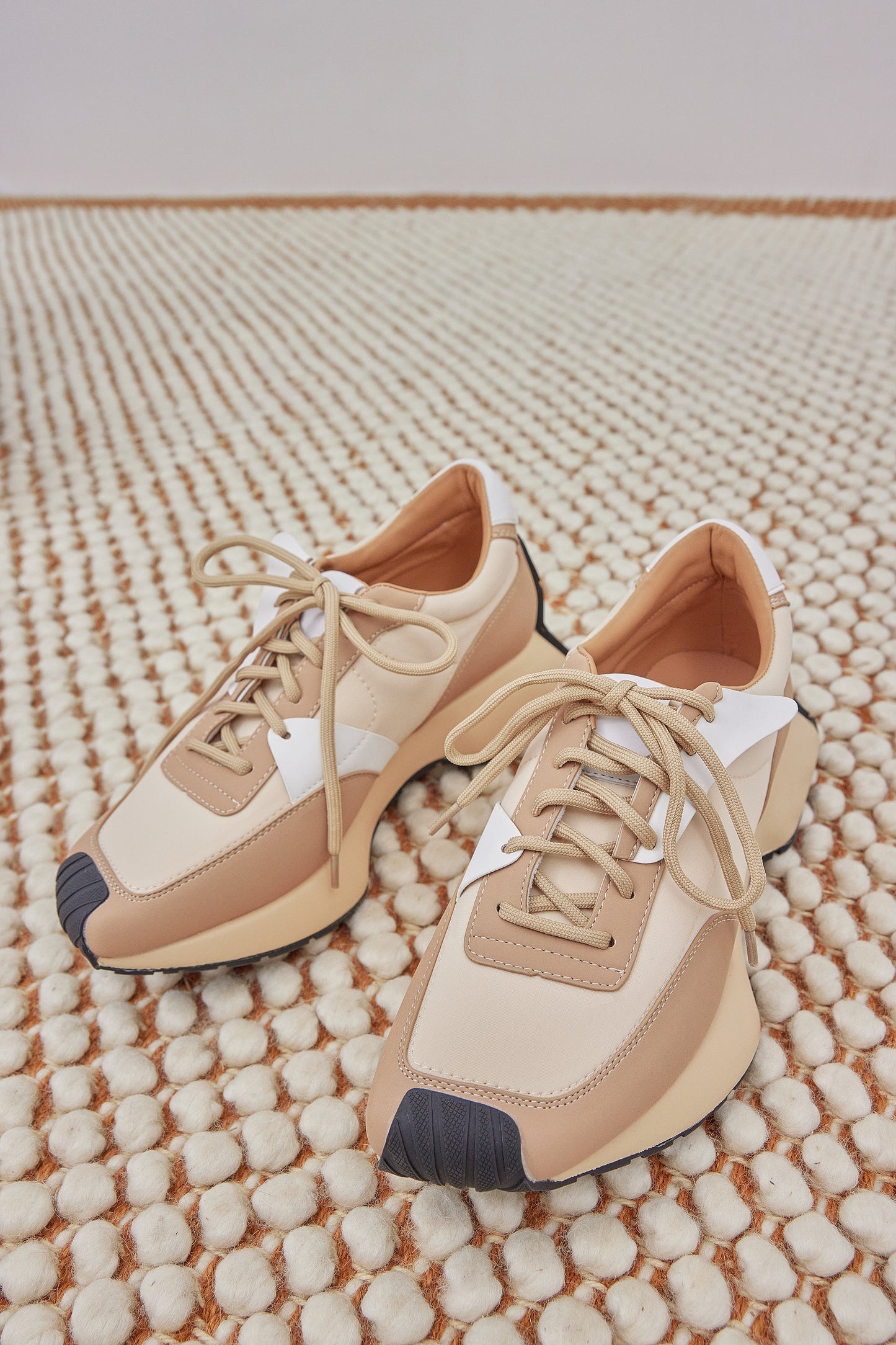 Combination Soft Sneakers, Taupe Combo