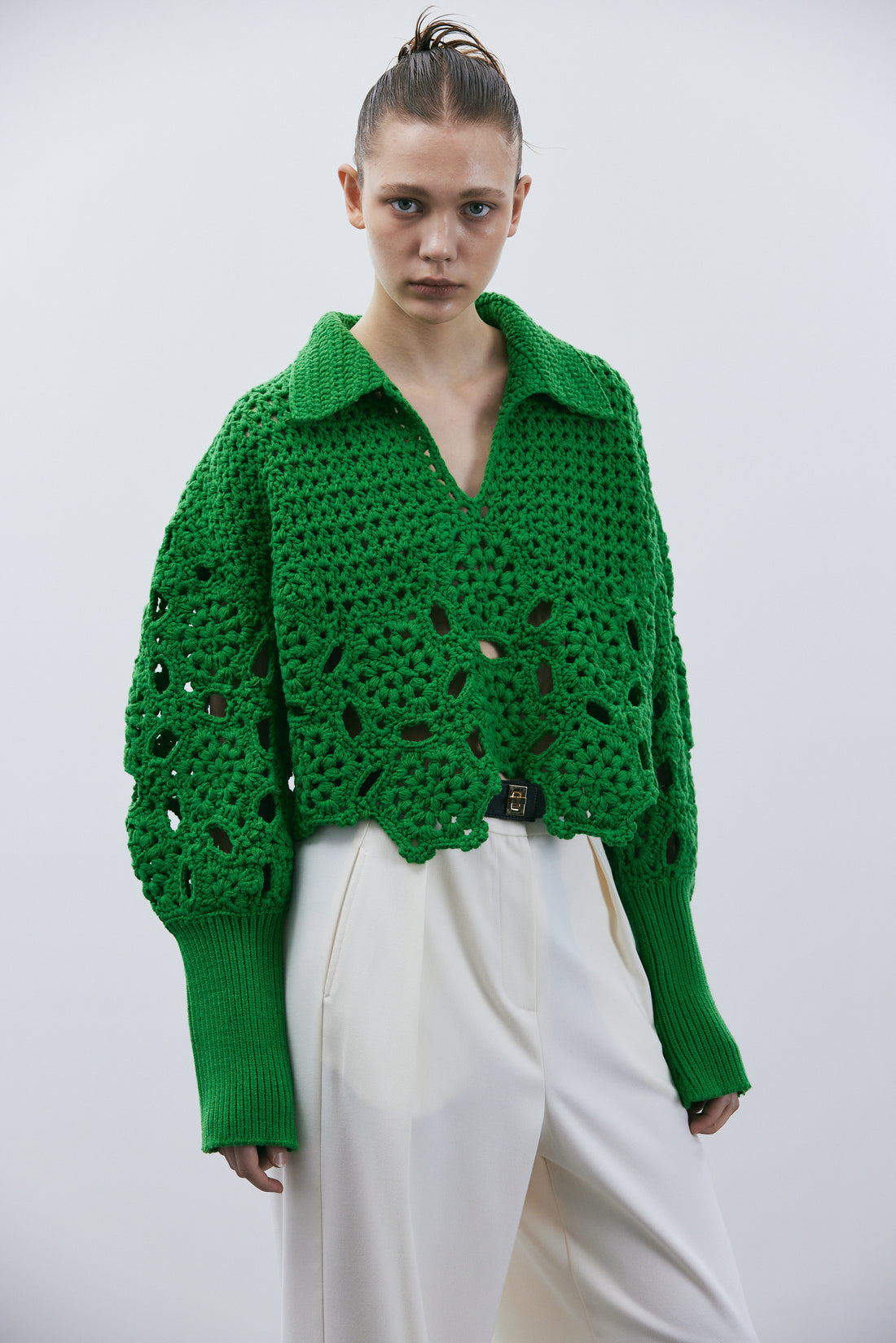 Combination Crochet Sweater, Parakeet – SourceUnknown