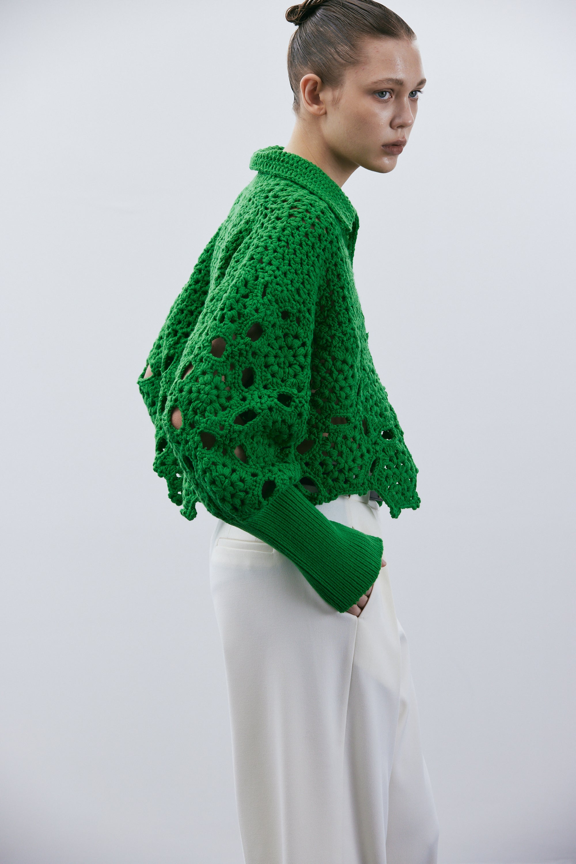 Combination Crochet Sweater, Parakeet – SourceUnknown