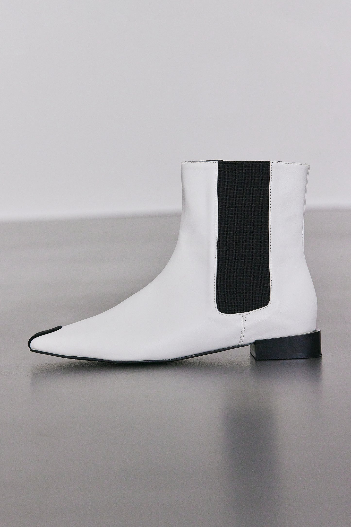 Reinforced Toe Ankle Boots, White