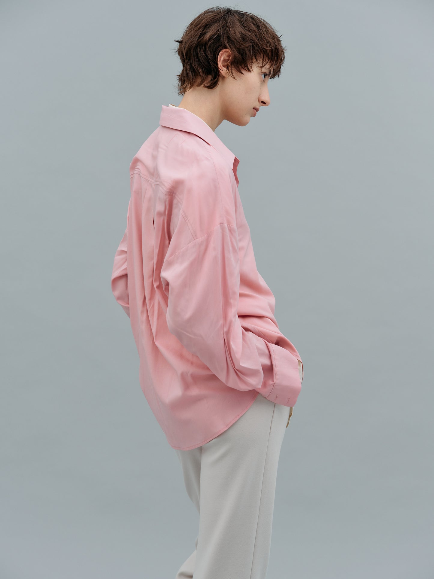 Double Layered Shirt, Cream & Pink