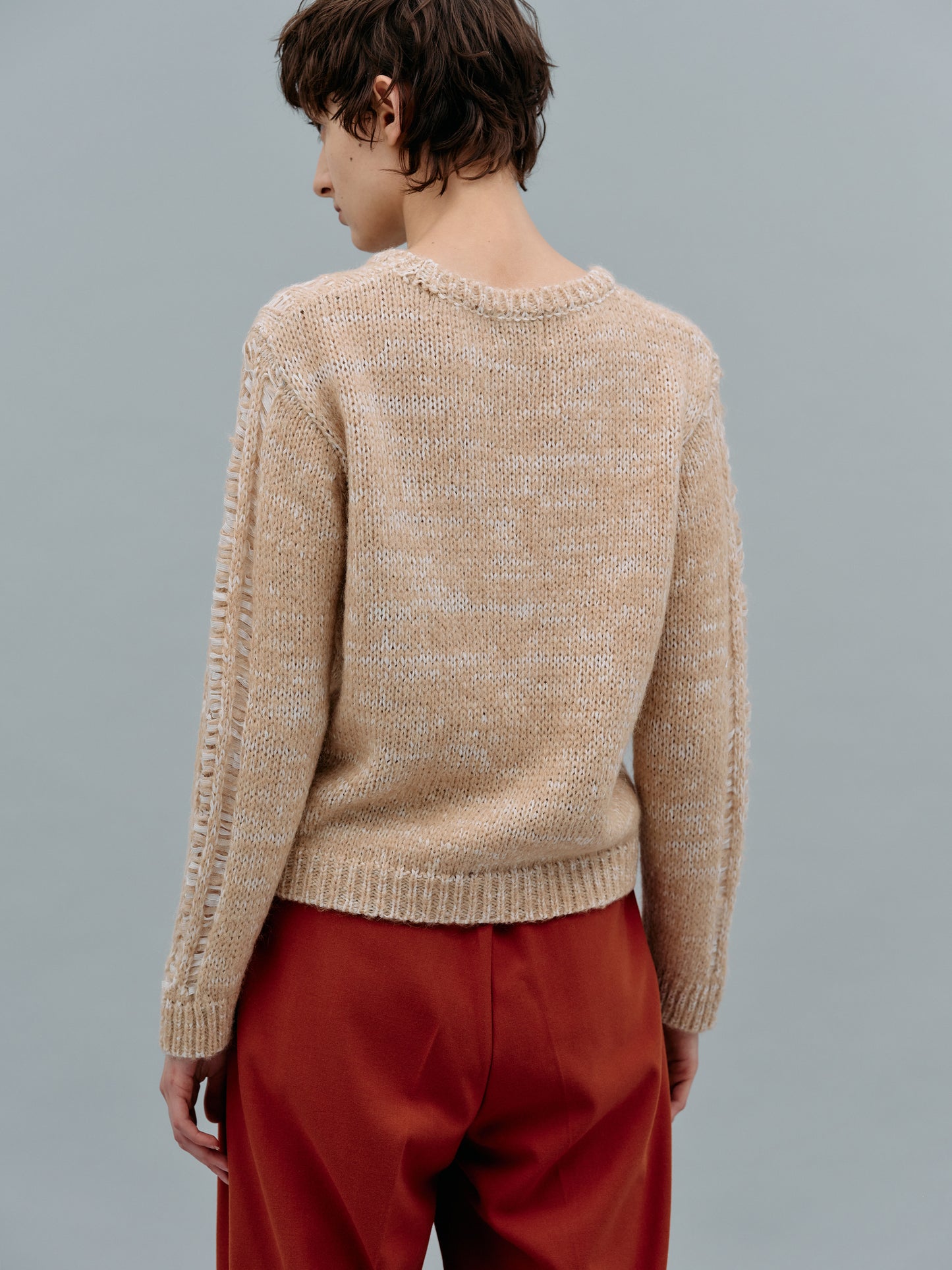 Open Knit Mohair Sweater, Terra Cotta