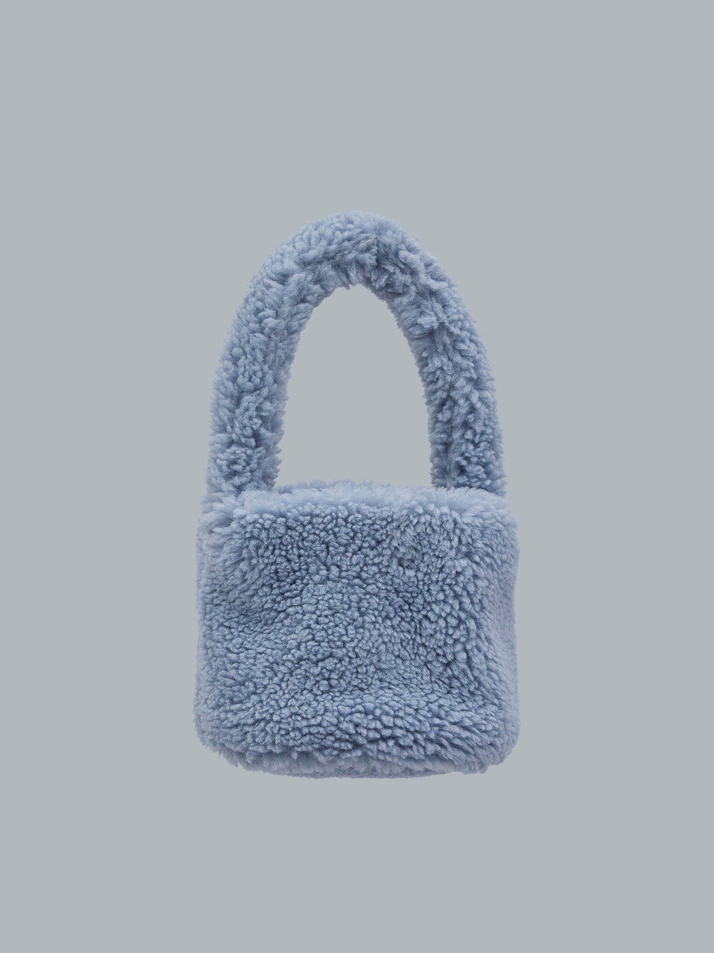 Fleece Cylinder Mini Bag, Blue Ice
