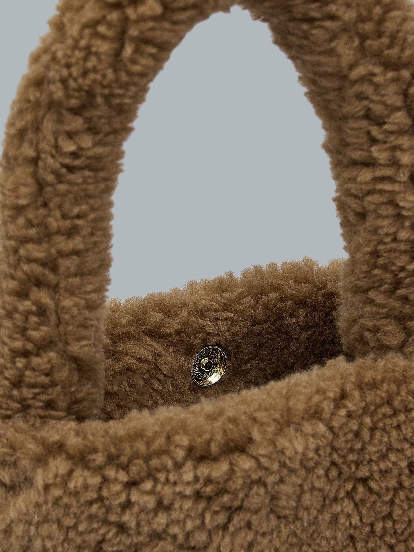 Fleece Cylinder Mini Bag, Walnut