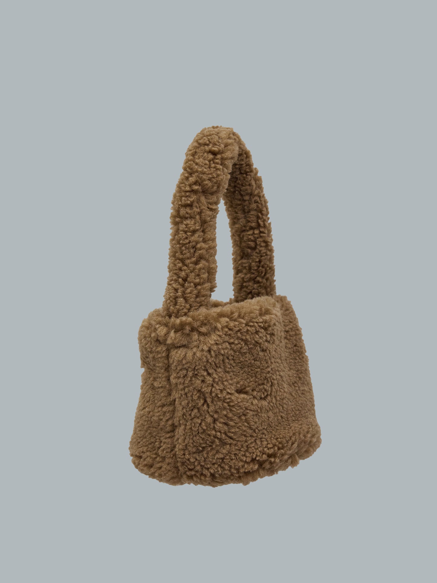 Fleece Cylinder Mini Bag, Walnut